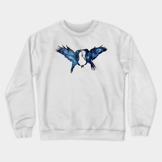 Magic ravens | Spirit animal totem Crewneck Sweatshirt by ZuskaArt